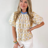 Tropical Palm Print Top