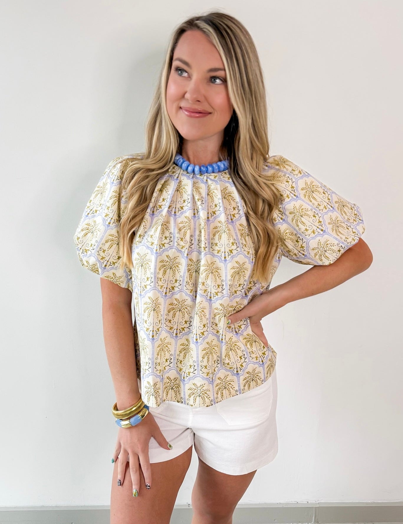 Tropical Palm Print Top