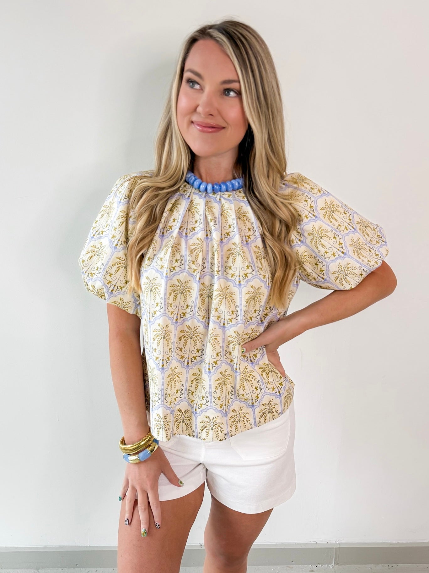 Tropical Palm Print Top