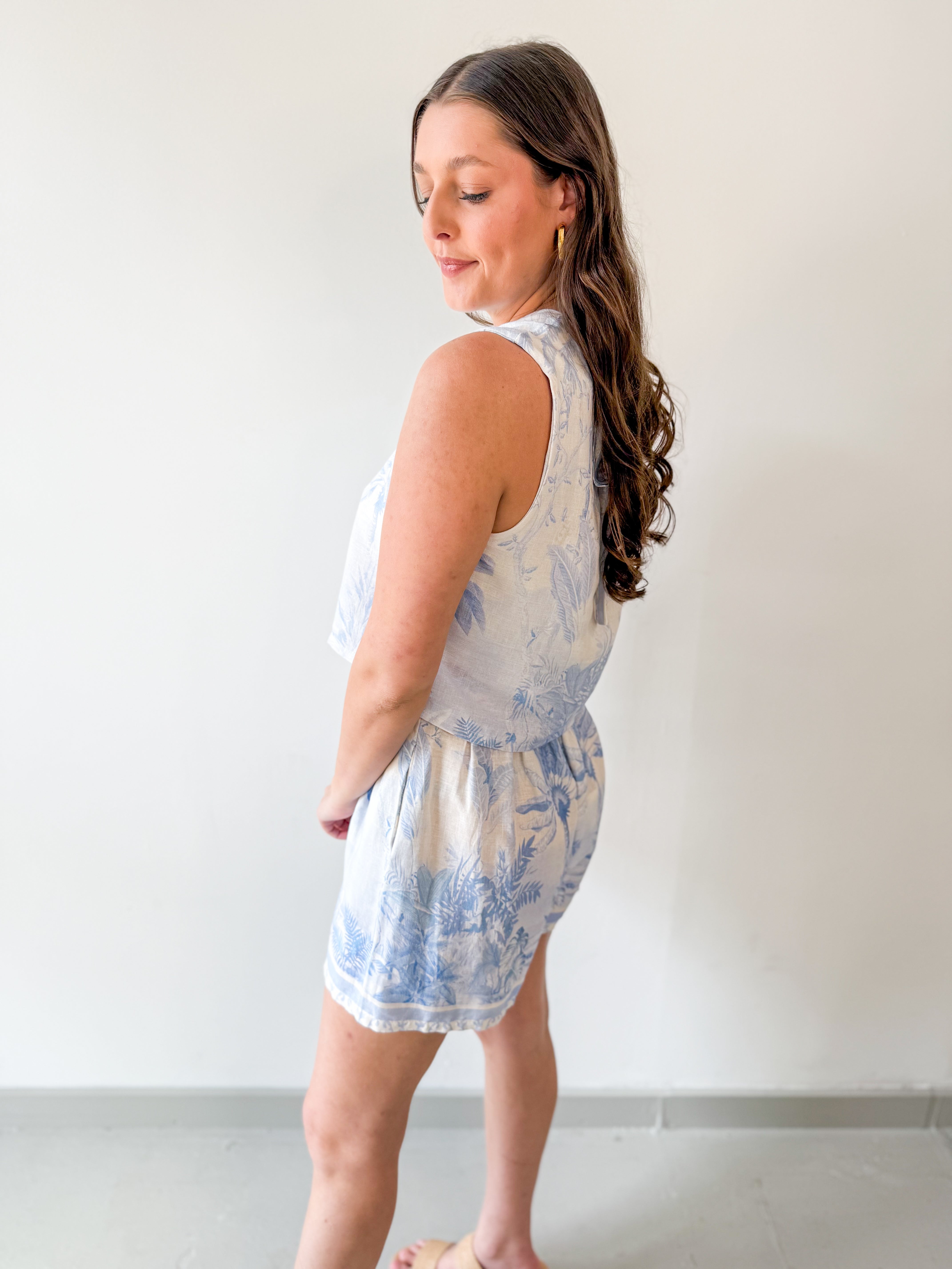 Tropical Palm Top & Shorts Set