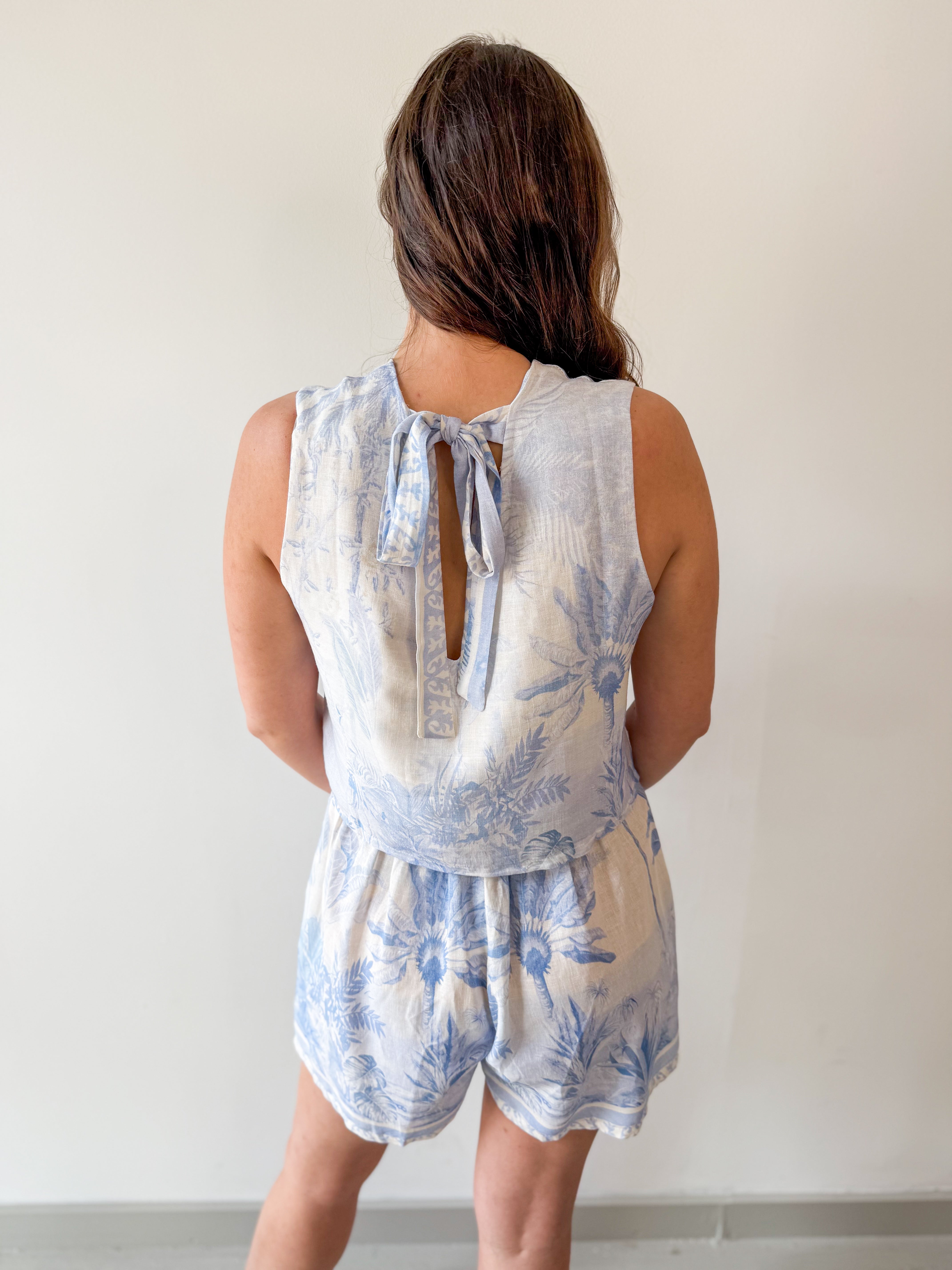 Tropical Palm Top & Shorts Set