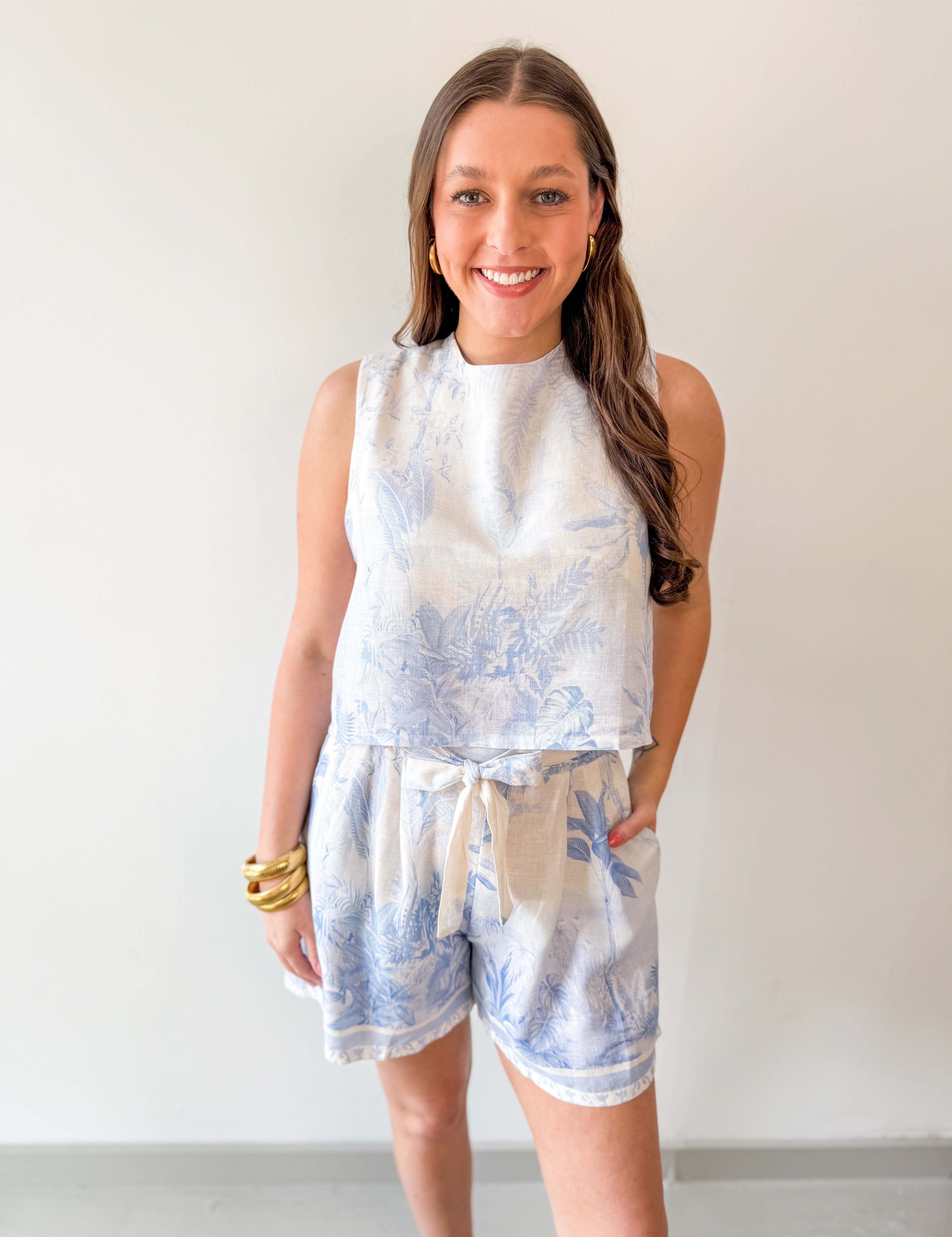 Tropical Palm Top & Shorts Set