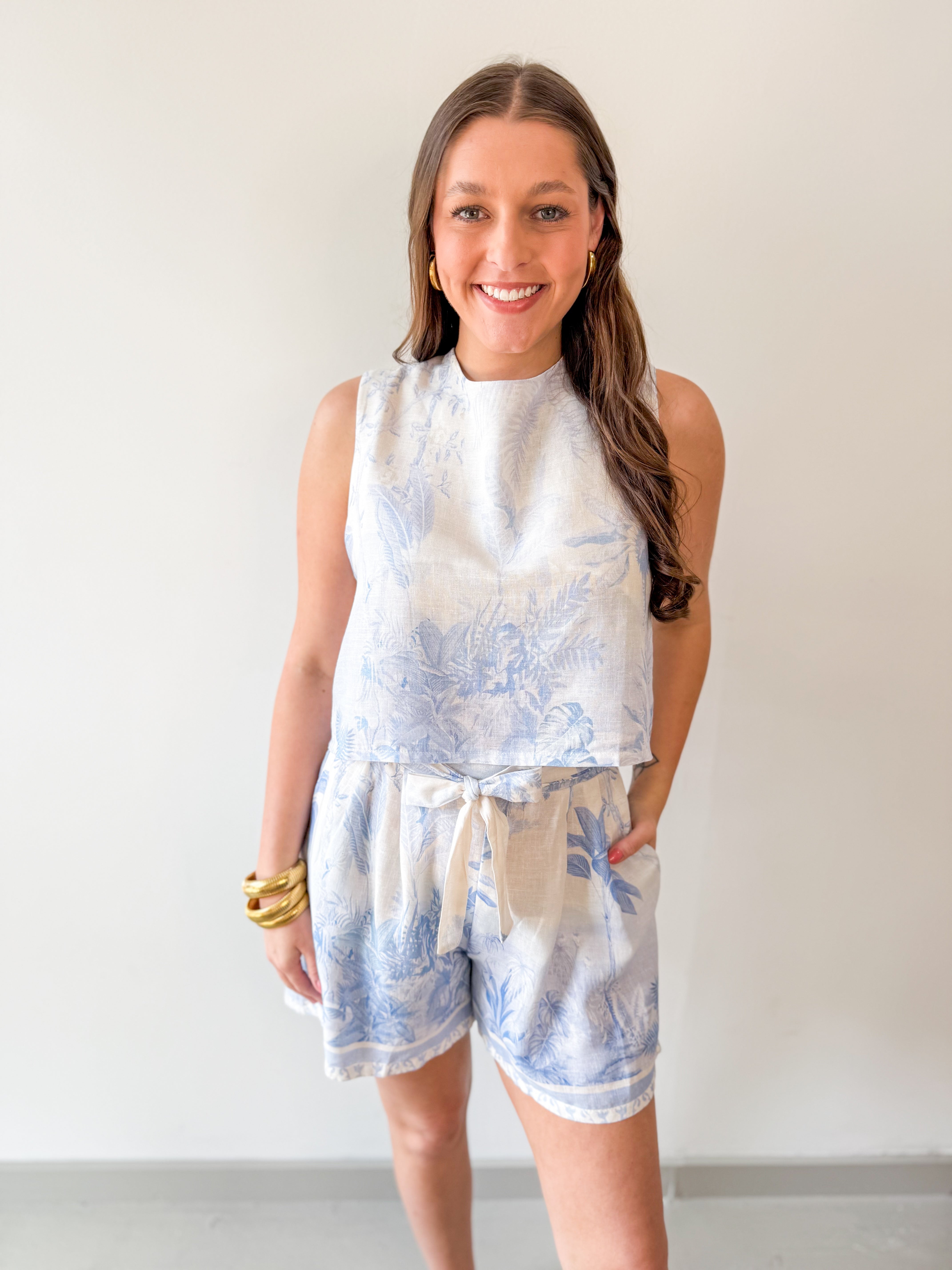 Tropical Palm Top & Shorts Set