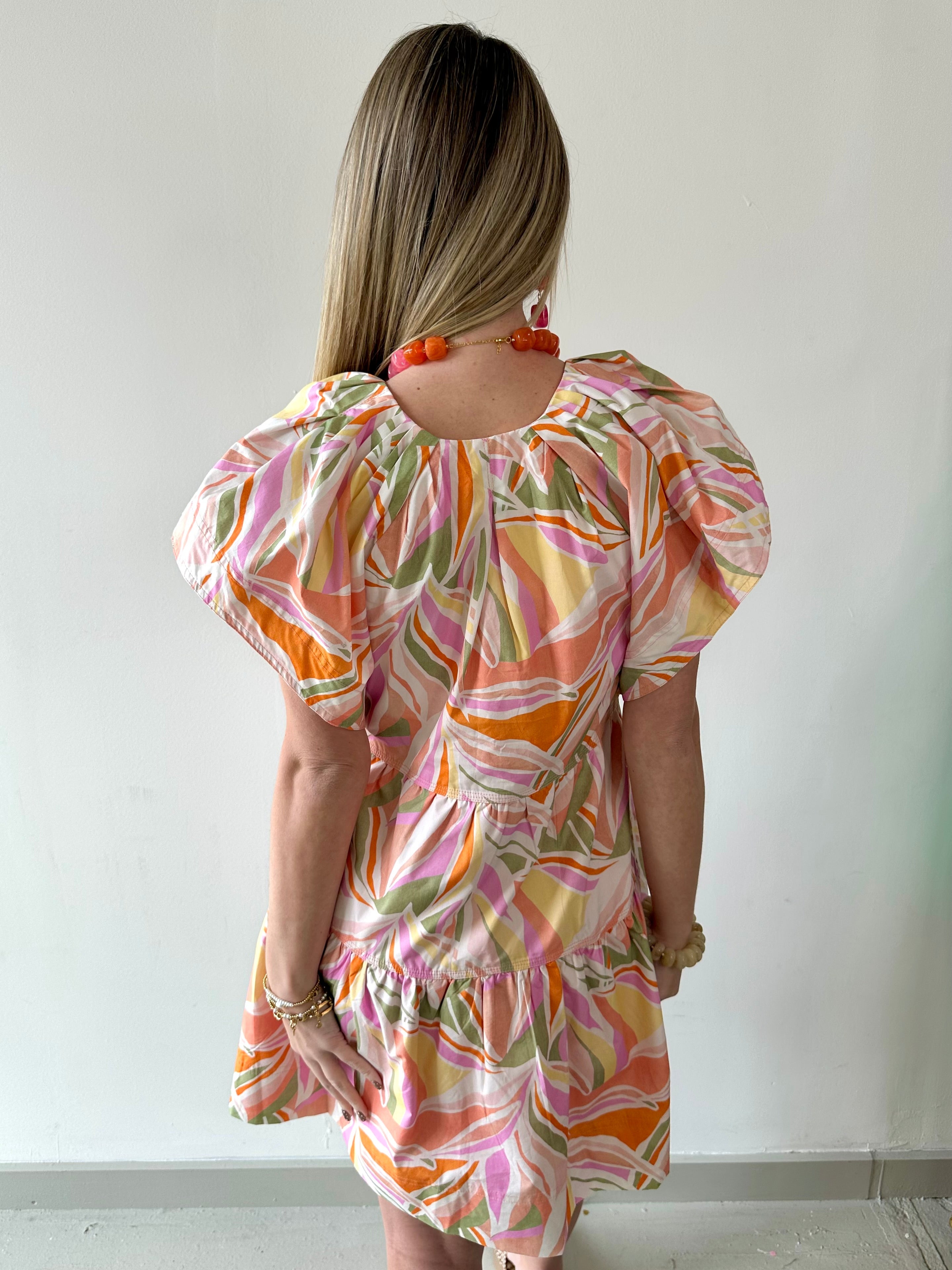 Tropical Poplin Mini Dress