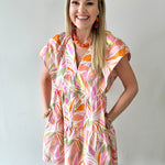 Tropical Poplin Mini Dress