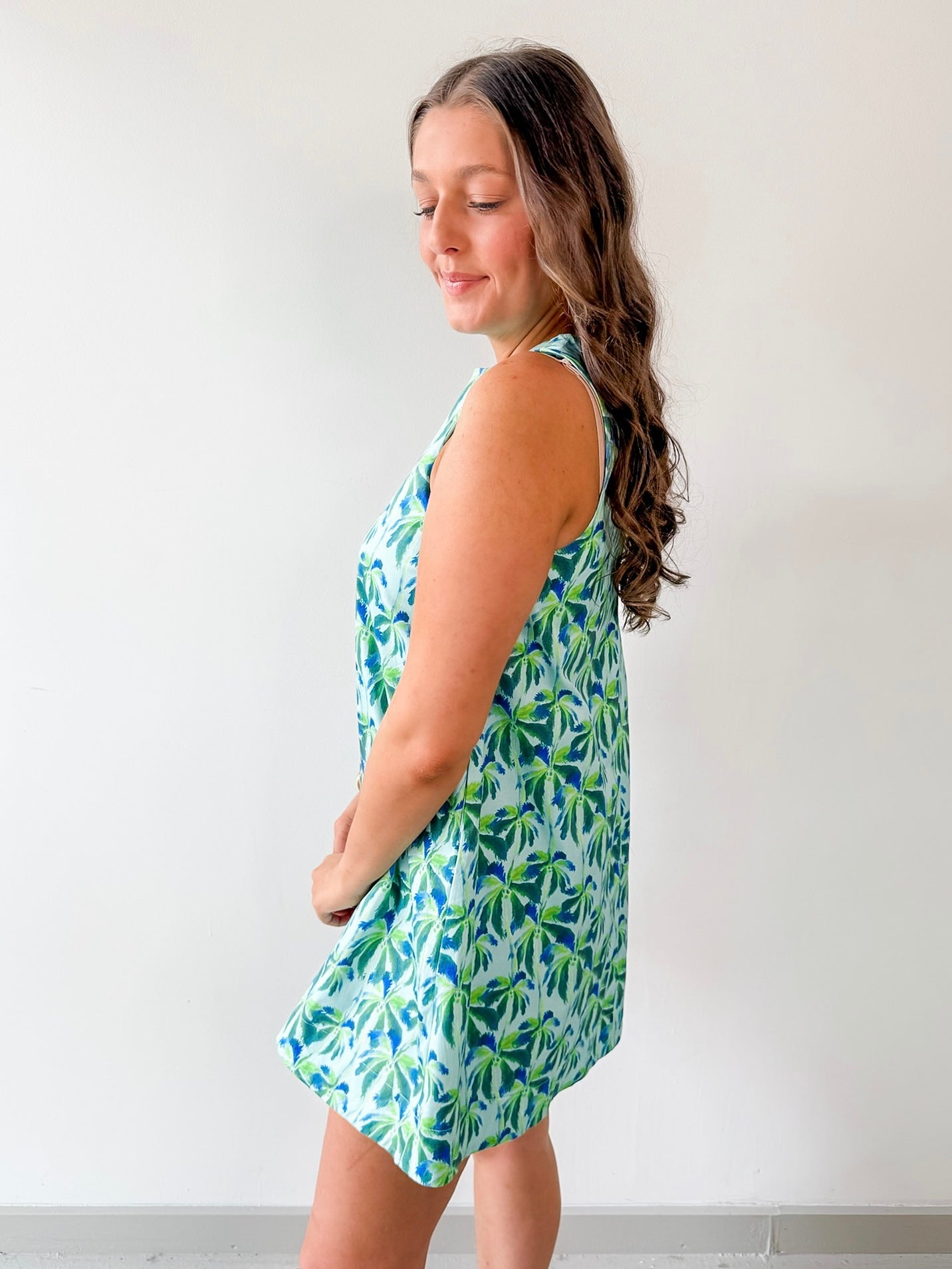 Tropical Print A - Line Dress