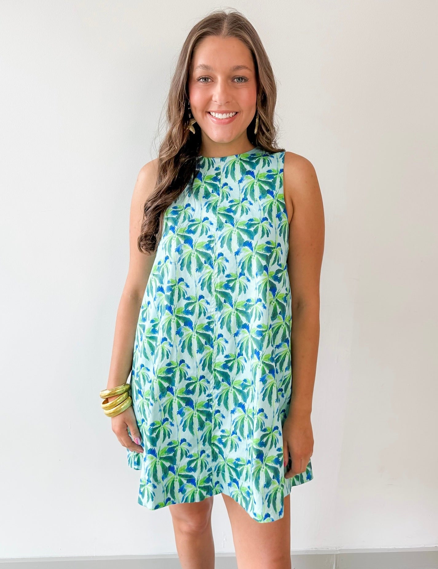 Tropical Print A - Line Dress