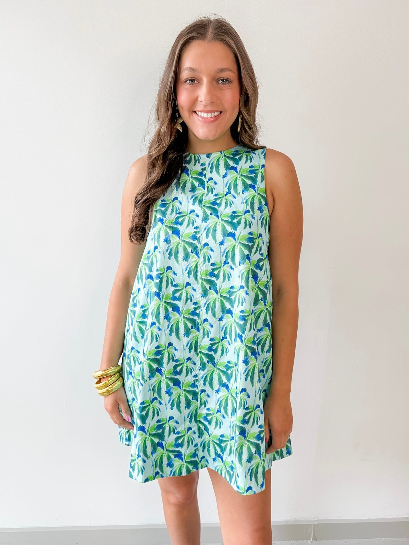Tropical Print A - Line Dress