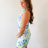 Tropical Print Cross Back Dress