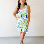 Tropical Print Cross Back Dress