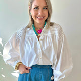 Tucked Detail Blouse - White
