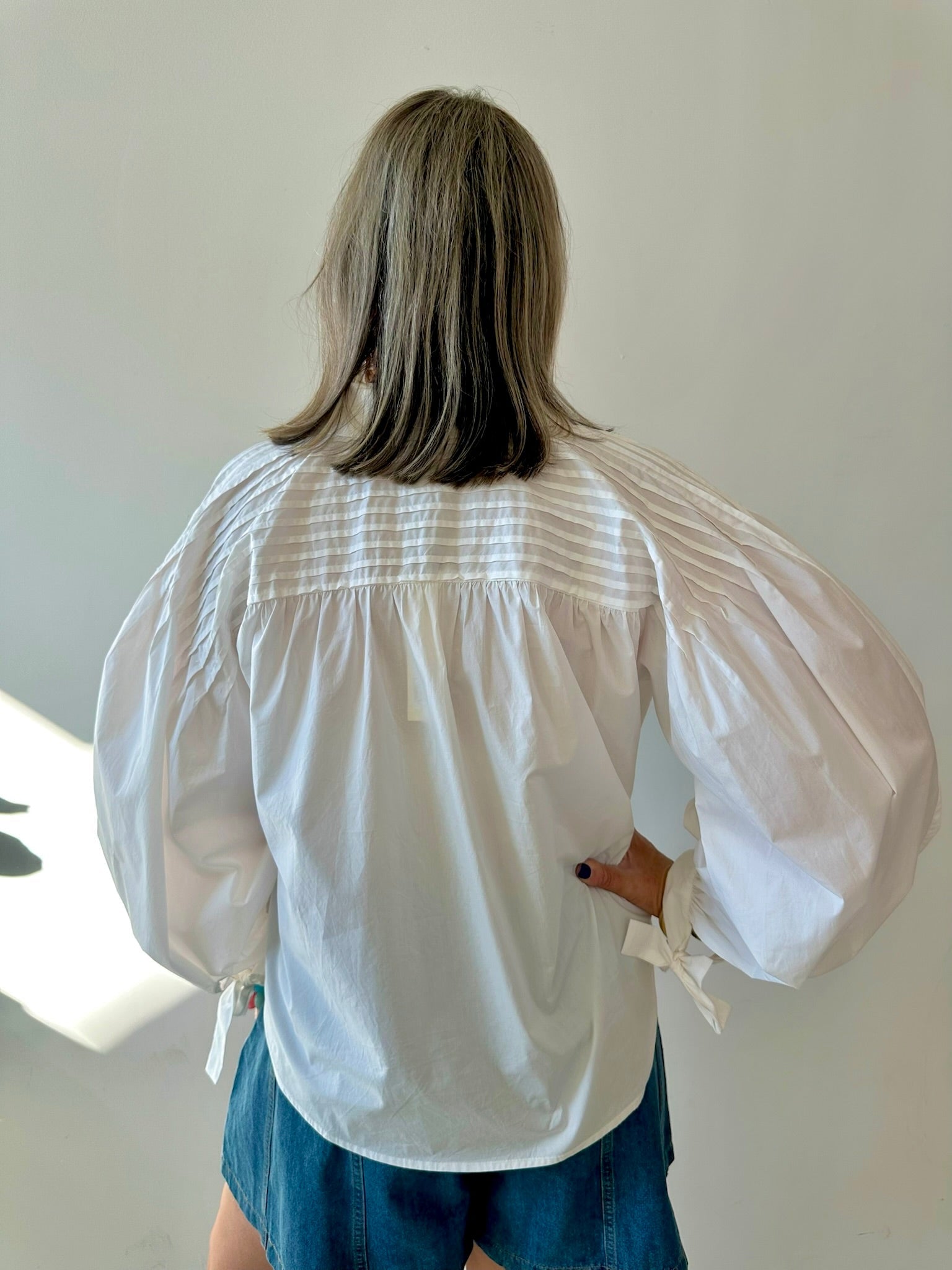 Tucked Detail Blouse - White