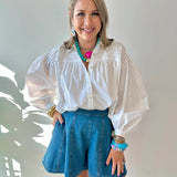 Tucked Detail Blouse - White