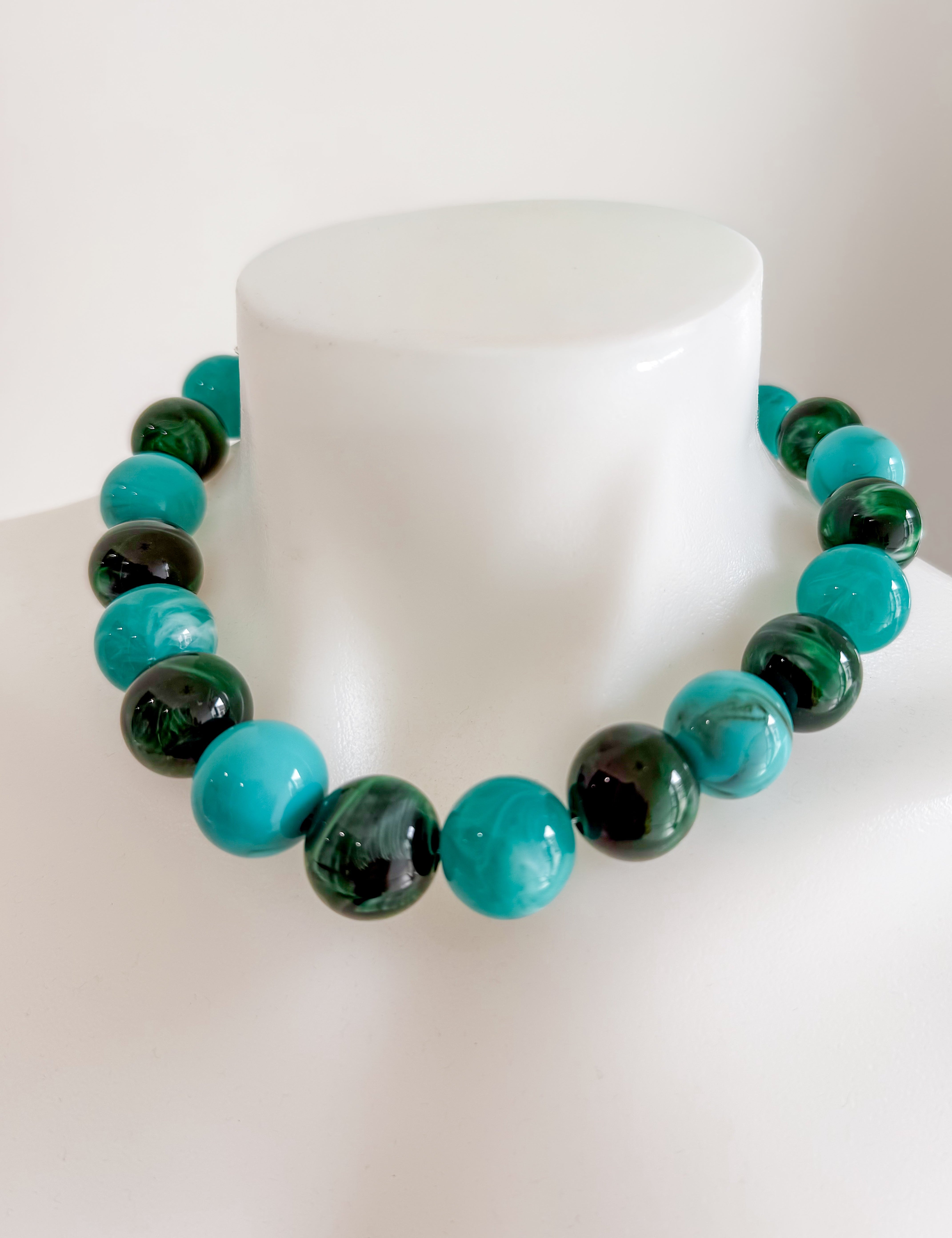 Turquoise & Green Beaded Necklace