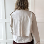 Twill Crop Trench Jacket - Bone