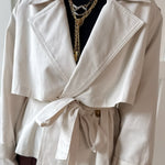 Twill Crop Trench Jacket - Bone