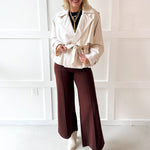 Twill Crop Trench Jacket - Bone