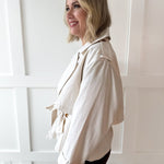 Twill Crop Trench Jacket - Bone