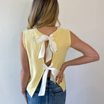 Twist Bow Sweater Tank - Lemon