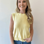 Twist Bow Sweater Tank - Lemon