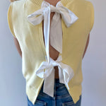 Twist Bow Sweater Tank - Lemon