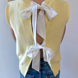 Twist Bow Sweater Tank - Lemon