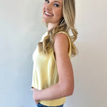 Twist Bow Sweater Tank - Lemon