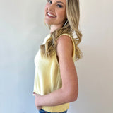 Twist Bow Sweater Tank - Lemon