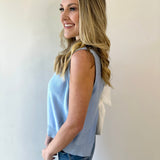 Twist Bow Sweater Tank - Sky Blue