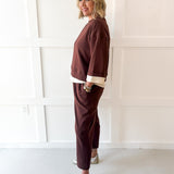 Two Layer Top & Pant Set - Brown