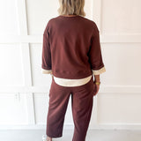 Two Layer Top & Pant Set - Brown