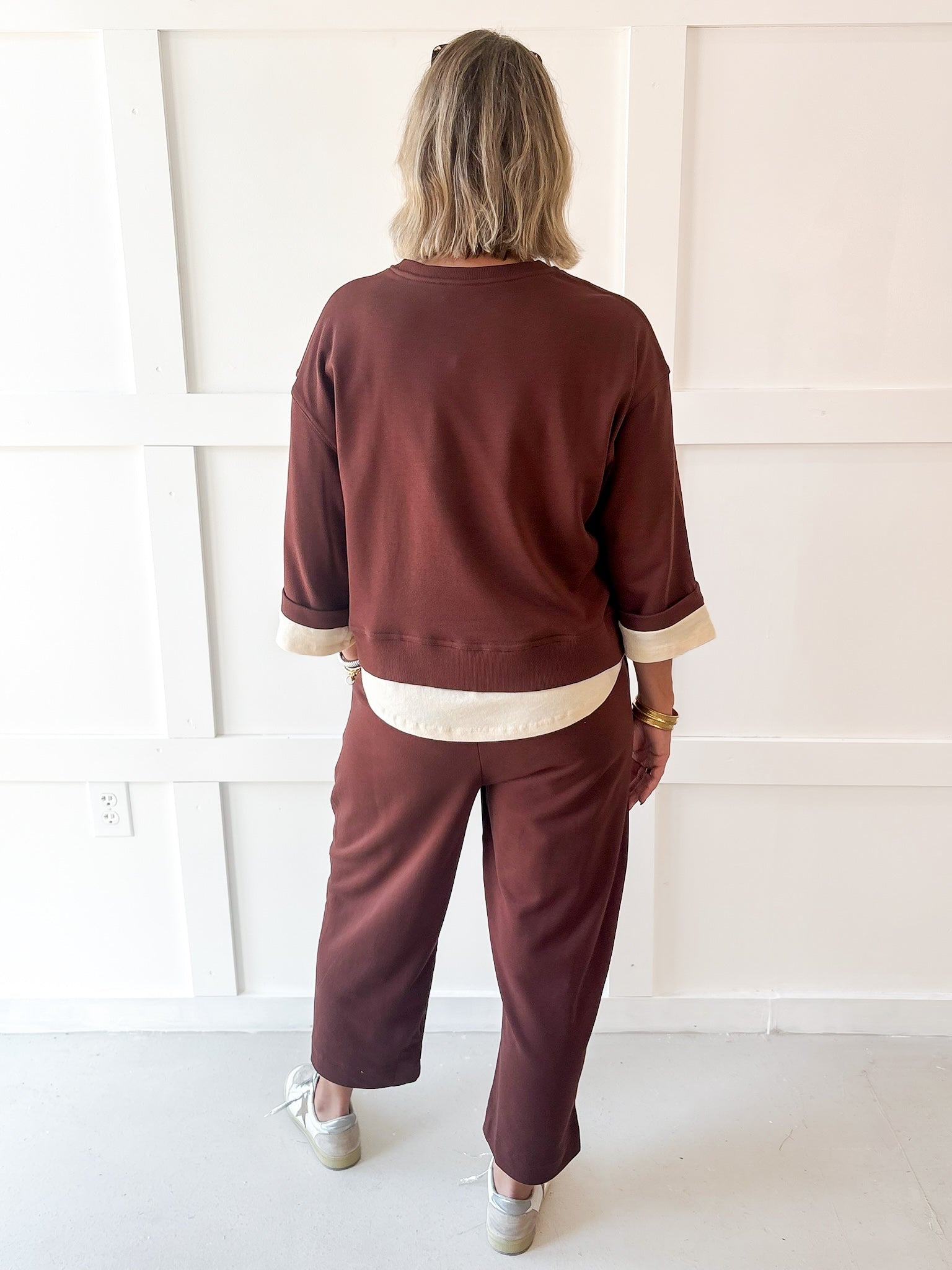 Two Layer Top & Pant Set - Brown