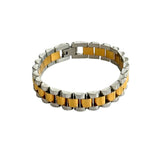 Two - Tone 10mm 7" Watch Band Bracelet