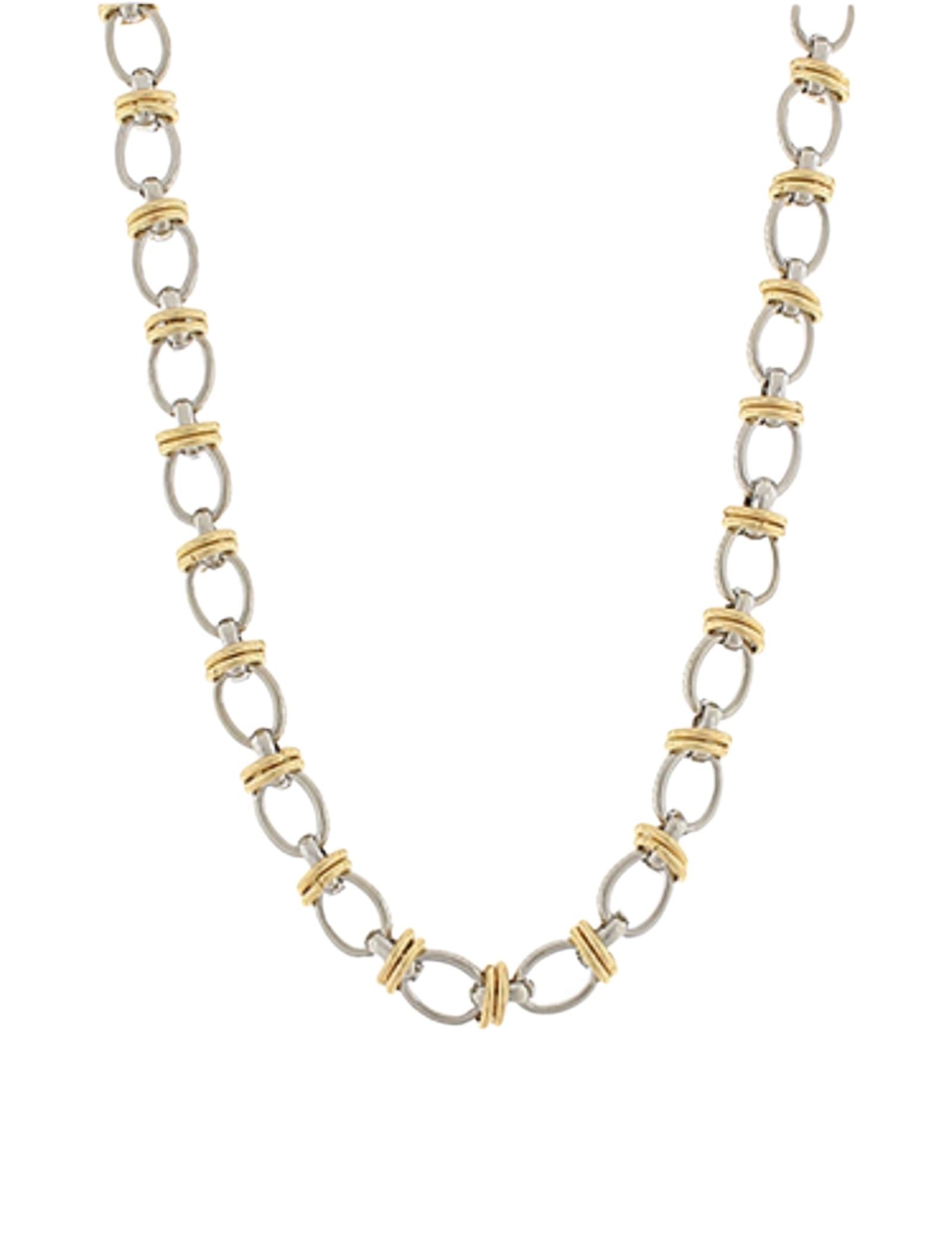 Two Tone Oval Chain Necklace