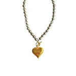 Two - Tone Puffed Heart Choker