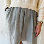 Twofer Sweater Dress- Cream