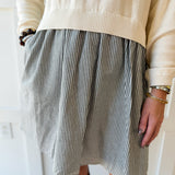 Twofer Sweater Dress- Cream