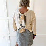 Twofer Sweater Dress- Cream