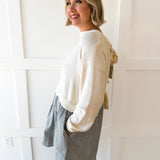 Twofer Sweater Dress- Cream