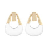 U Shape Ice & Metal Earrings