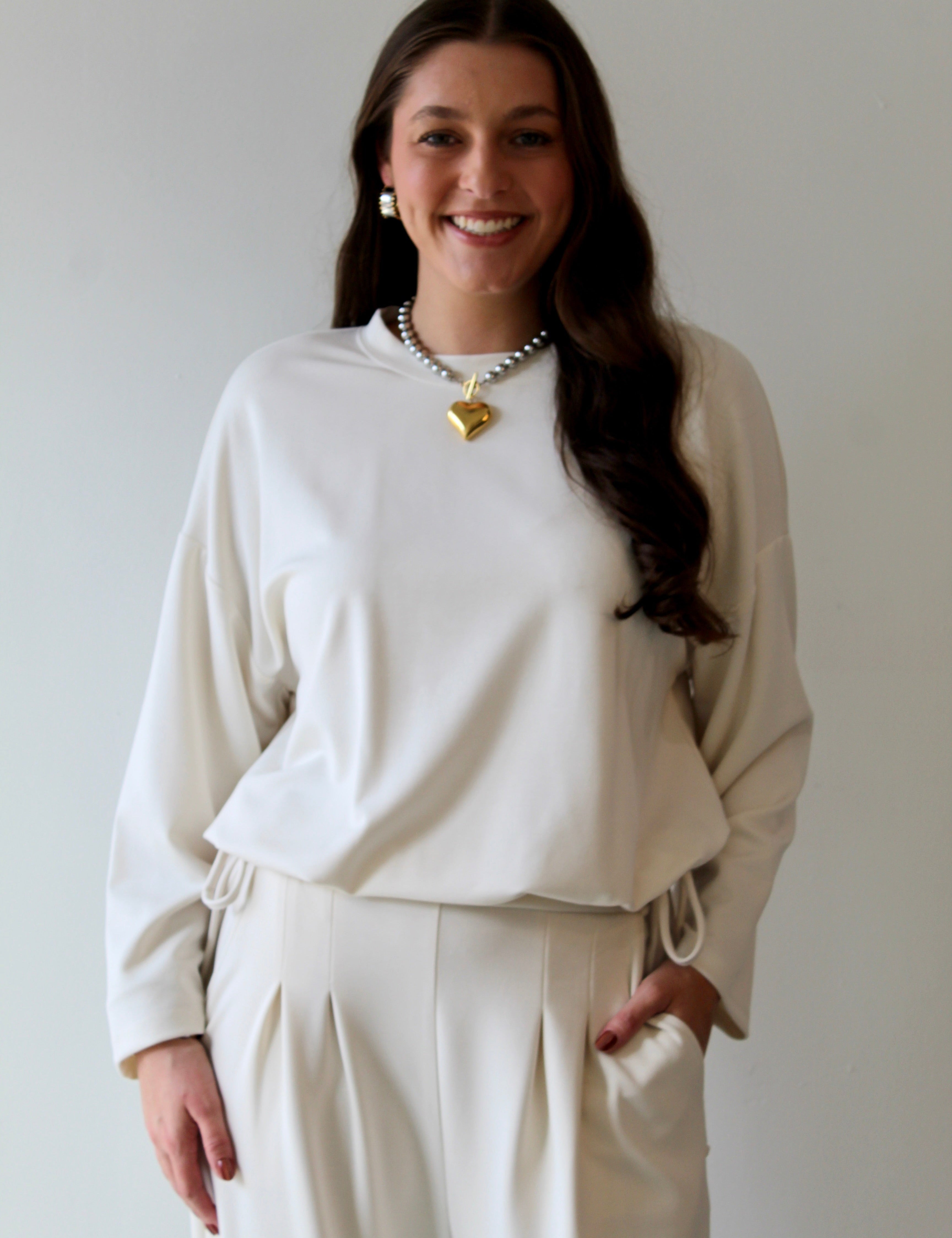 Ultimate Lounge Top and Pleated Wide Leg Pant Set