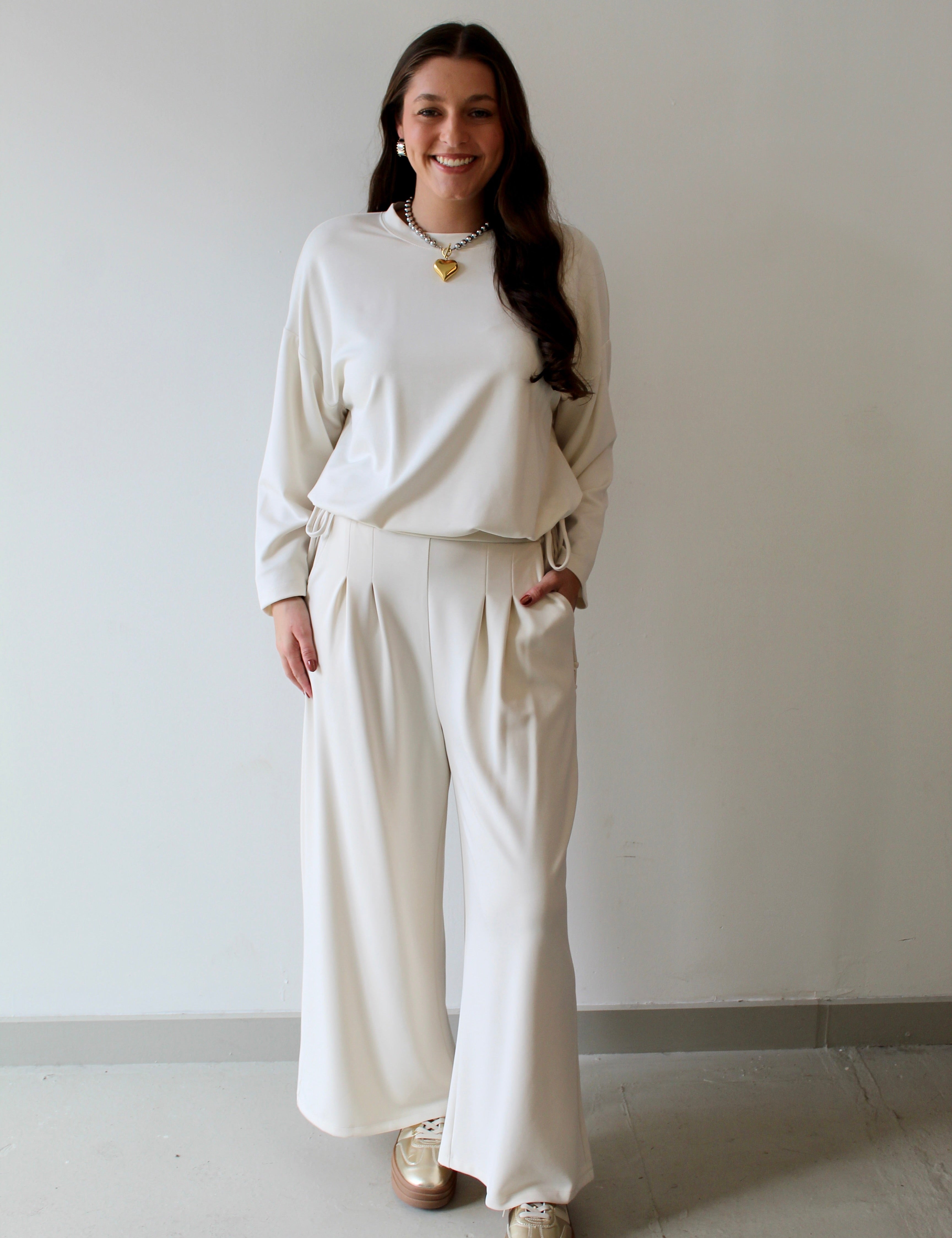Ultimate Lounge Top and Pleated Wide Leg Pant Set
