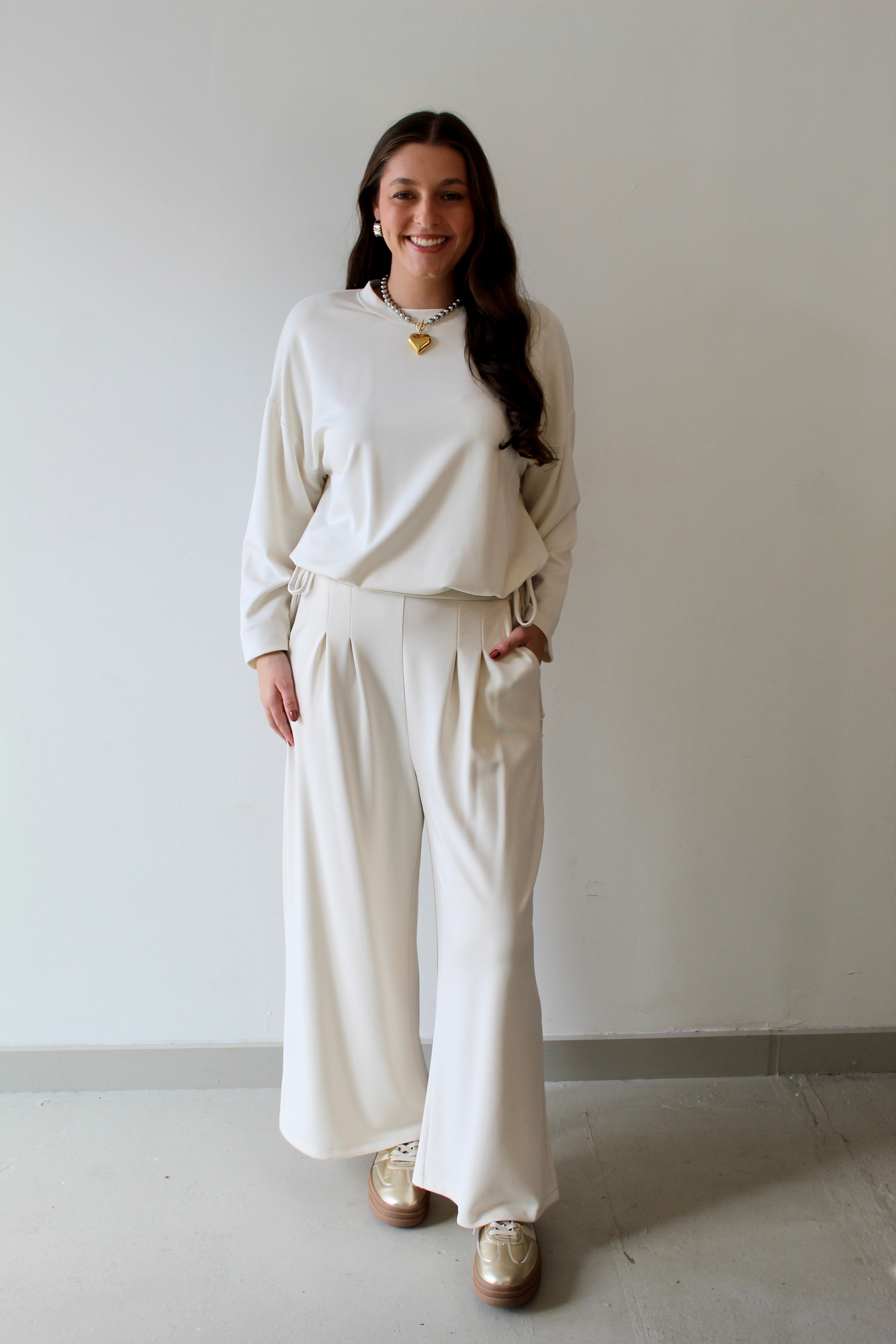 Ultimate Lounge Top and Pleated Wide Leg Pant Set