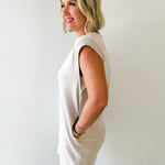 V Neck Everyday Dress - Almond