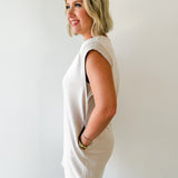 V Neck Everyday Dress - Almond