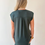 V Neck Everyday Dress -Forest