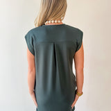V Neck Everyday Dress -Forest