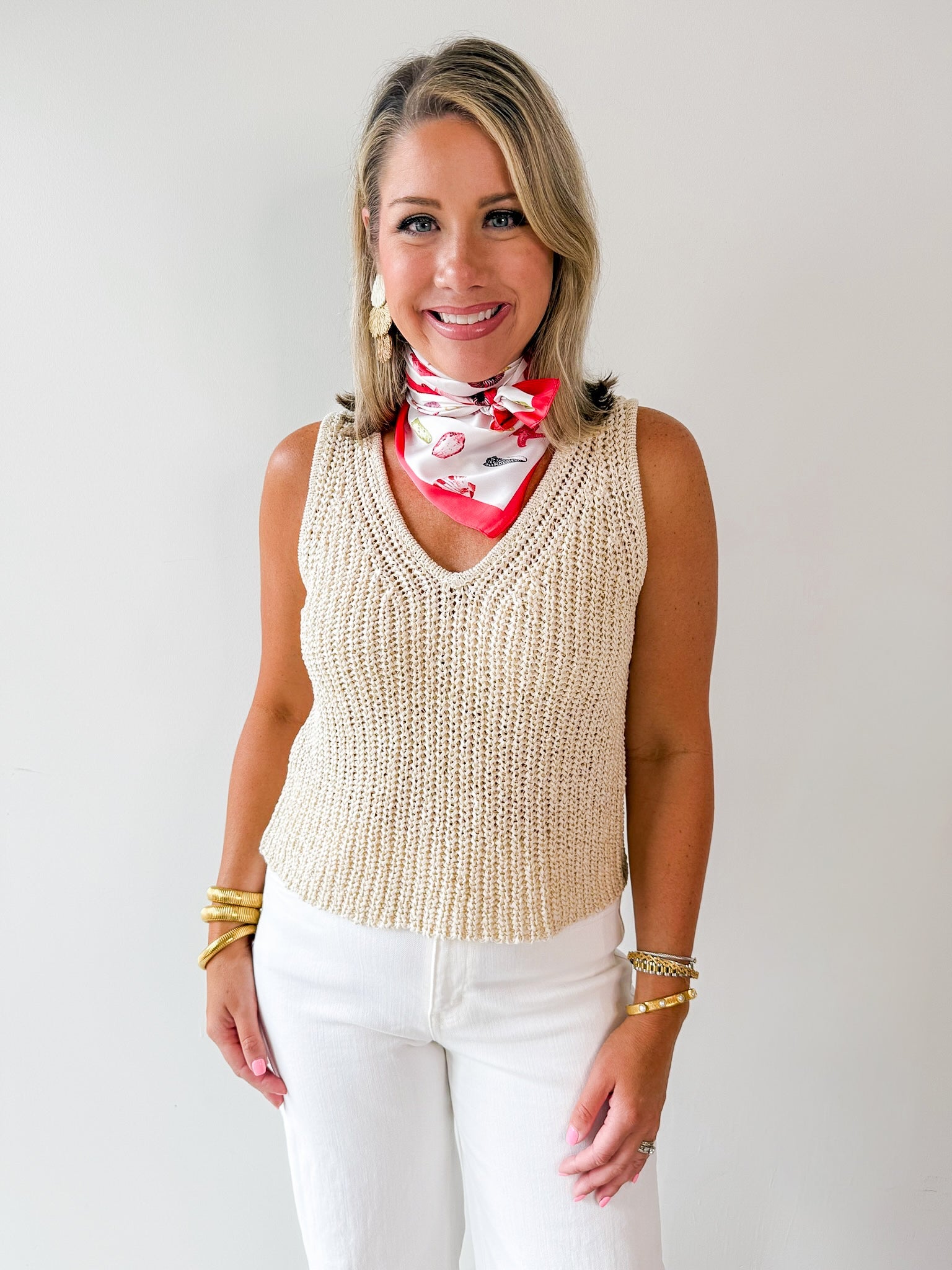 V - Neck Knitted Tank