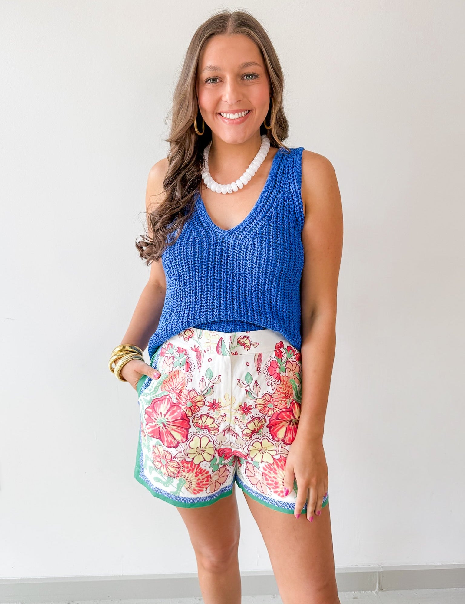 V - Neck Knitted Tank