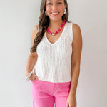 V - Neck Knitted Tank